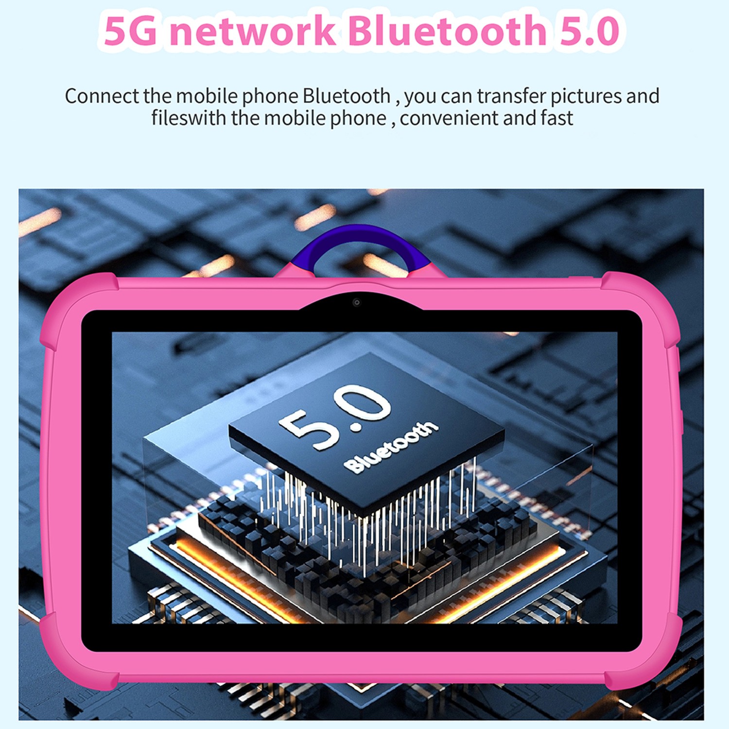 7-Inch 5G WiFi Kids Tablet - Quad Core, 4GB RAM, 64GB ROM