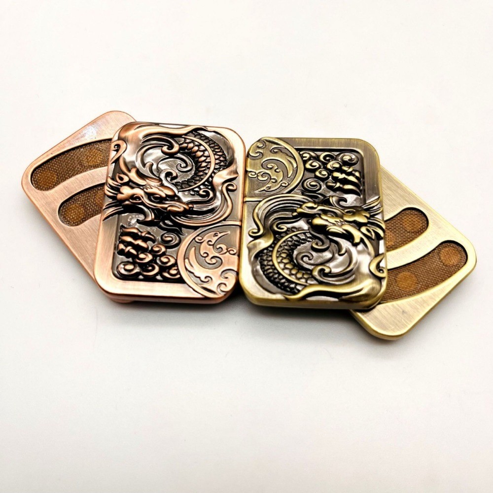 New EDC Metal Snap Coin Push Card Fidget Spinner - Year of the Dragon Zodiac Ornament