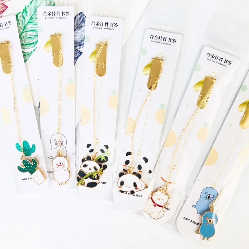 Creative Small Fresh Metal Pendant Bookmark Cute Exquisite Pendant Bookmark Student Stationery Portable Pendant