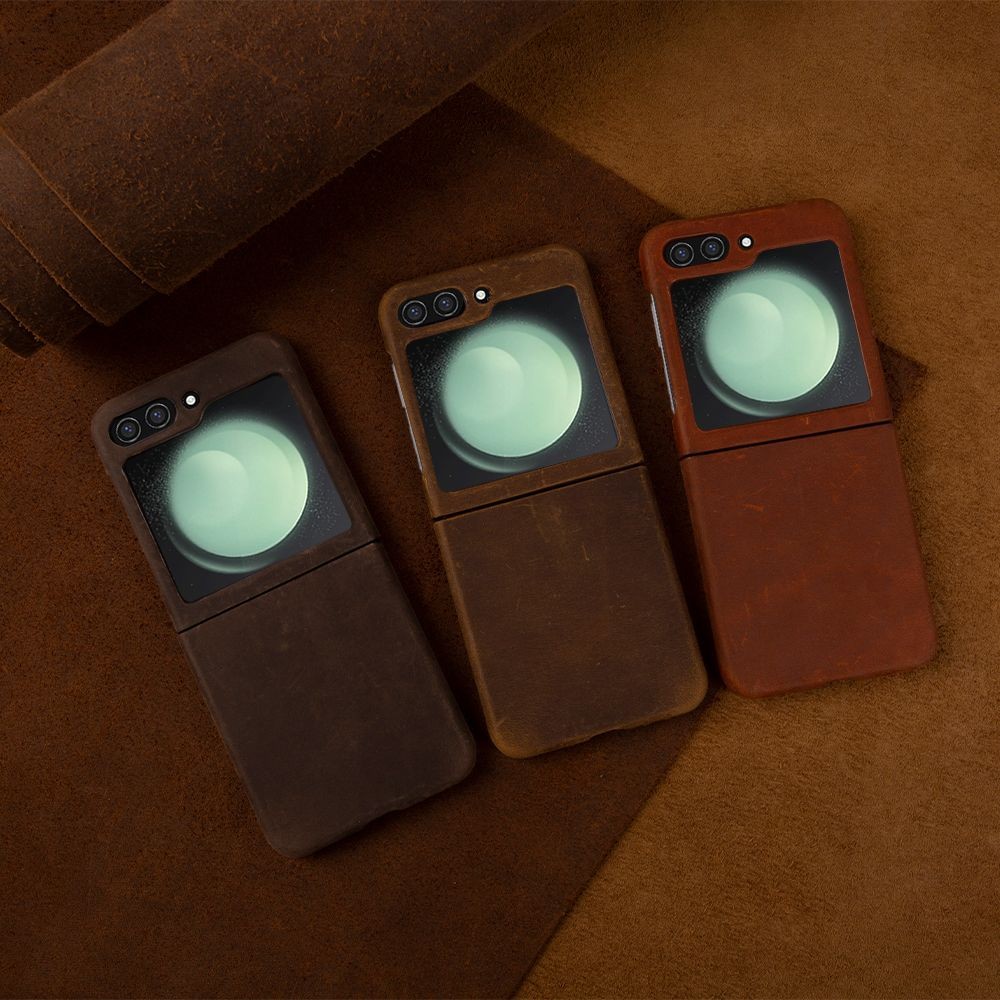 Hand Made Genuine Leather Case for Samsung Galaxy Z Flip Series