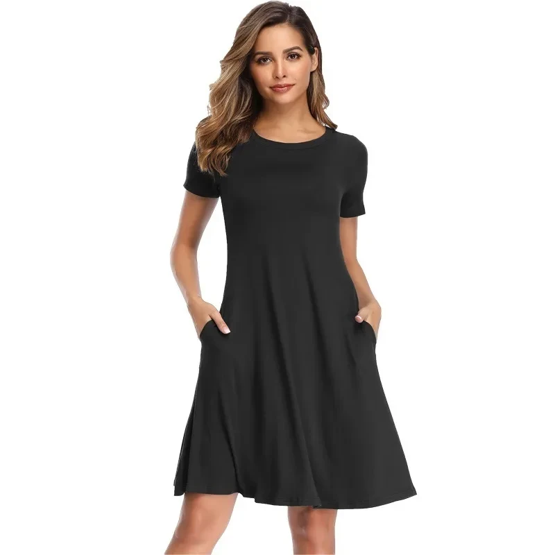 Black A-Line Dress with Pockets
