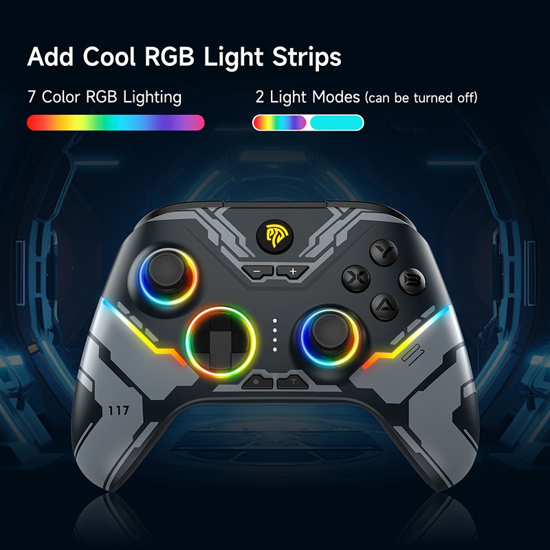 EasySMX X15 Wireless Gamepad - Bluetooth Gaming Controller with RGB Light
