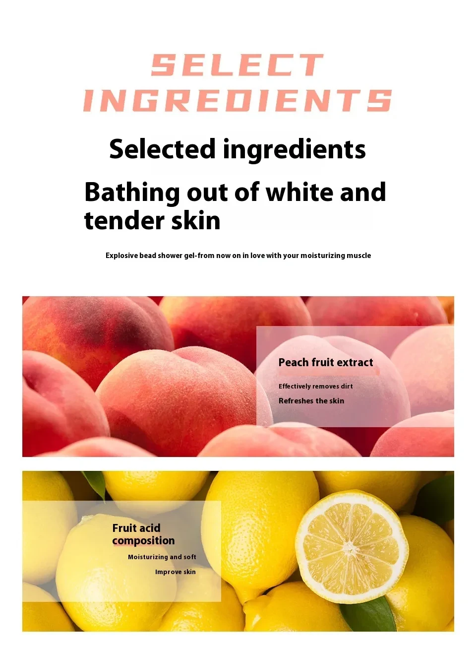 Yuanqi Peach Silky Burst Beads Shower Gel Family Pack