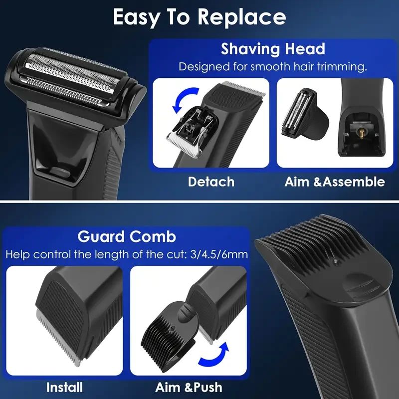 2-in-1 Body Hair Trimmer & Groin Shaver