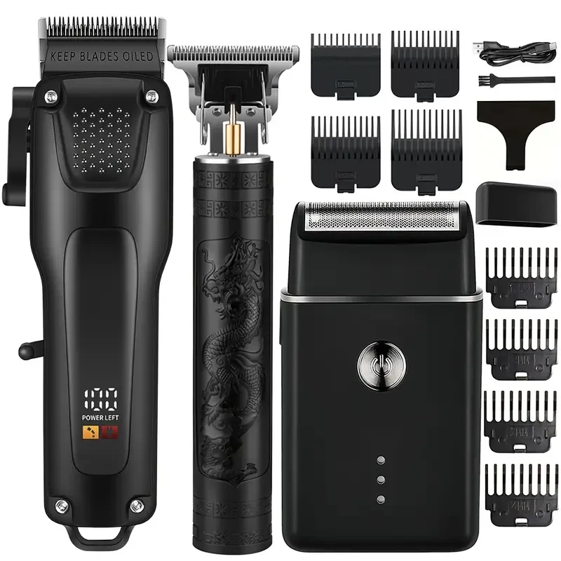 3pcs Mens Professional Hair & Beard Grooming Kit