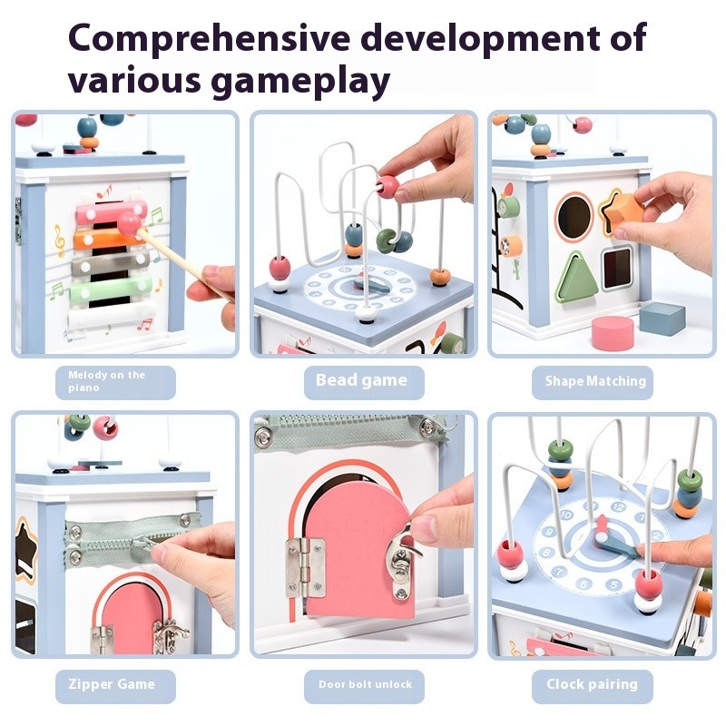 Wooden Busy Box Early Childhood Education Multifunctional