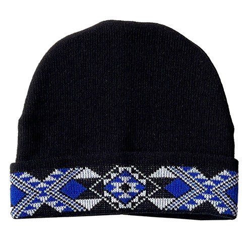Beanie with Royal Blue Taniko