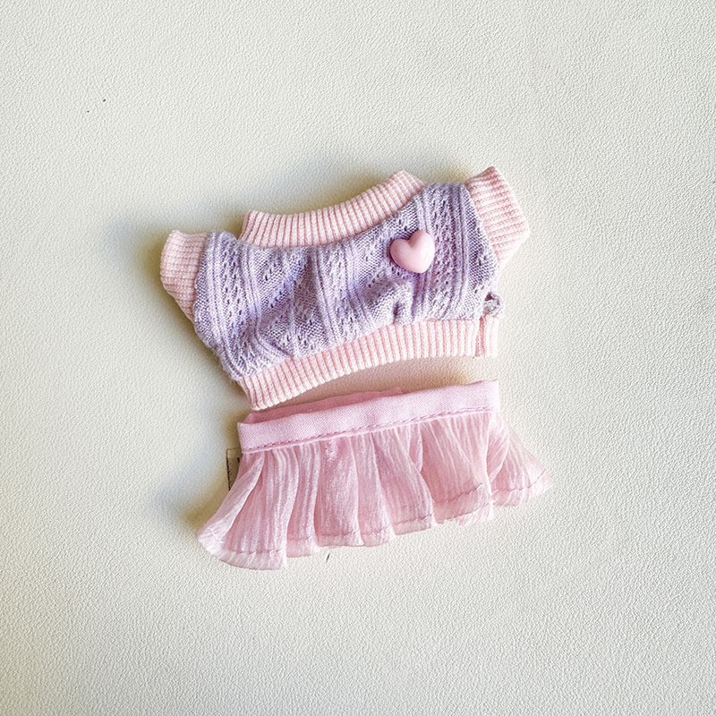 Cartoon Plush Toy Doll Clothes Love Sweater Yarn Dress