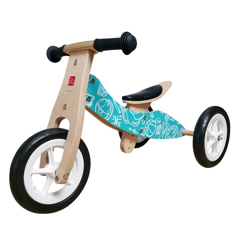 Children's Wooden Balance Car Tricycle Two-in-one Dual-use