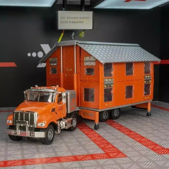 Alloy RV Deformable Toy Trailer Model