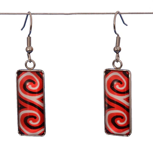 Red Kowhaiwhai Earrings