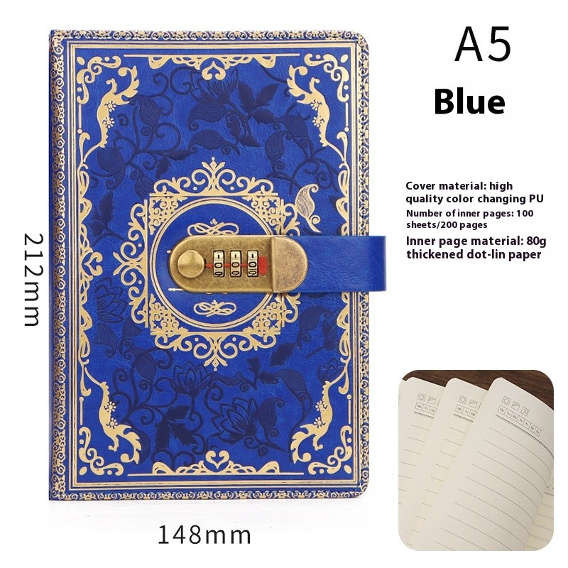 Thickened Creative A5 Password Diary With Lock