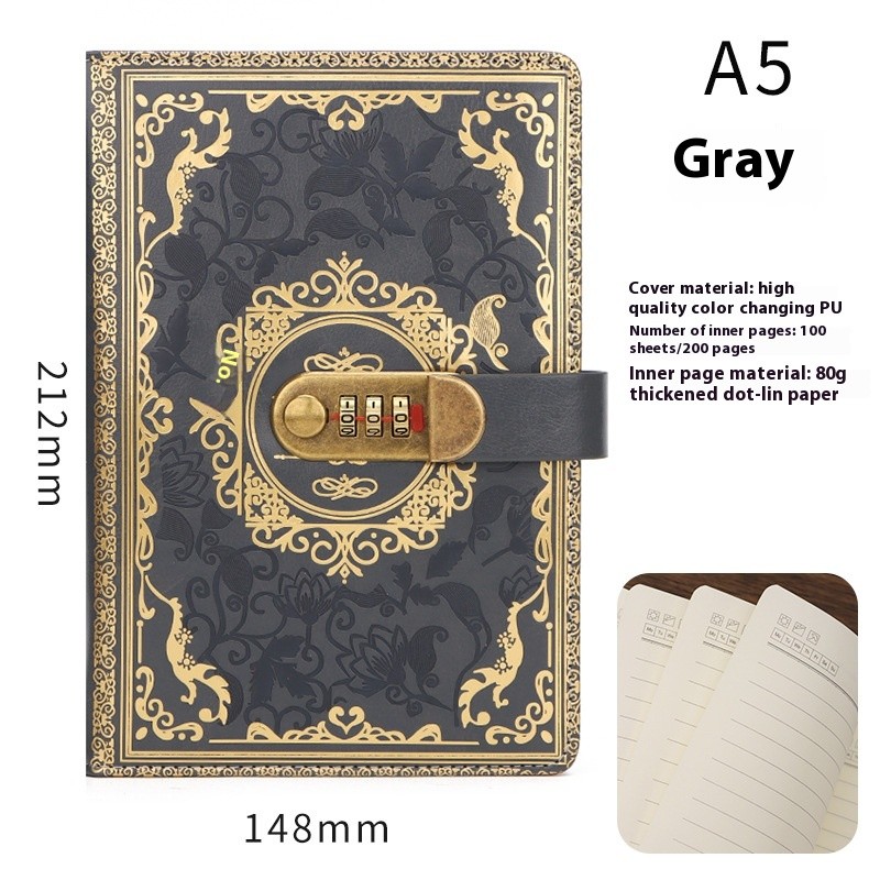 Thickened Creative A5 Password Diary With Lock