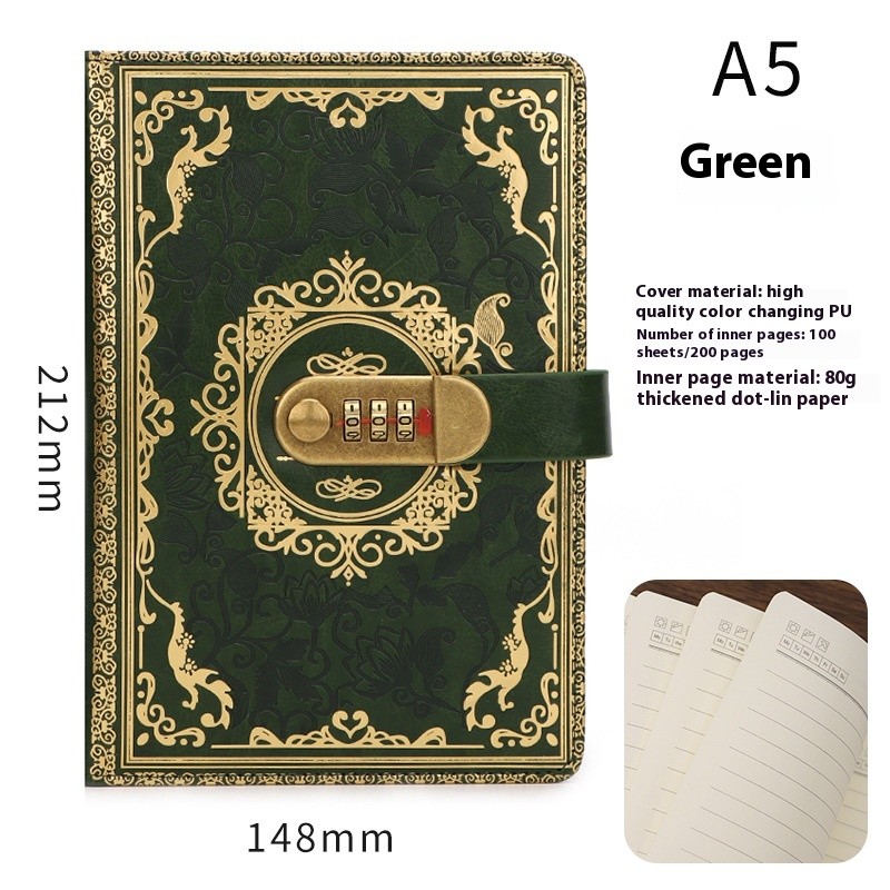 Thickened Creative A5 Password Diary With Lock