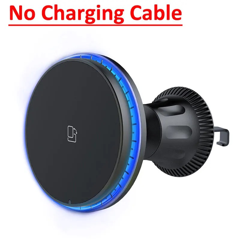 30W Magnetic Car Wireless Charger RGB - Fast Charging Phone Holder Stand Mount for iPhone 12, 13, 14, 15 Pro Max