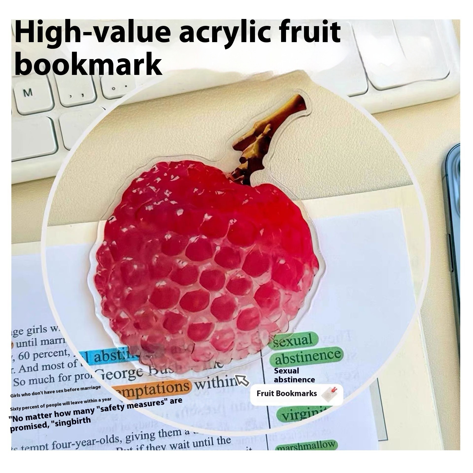 Cute Fixed Book Photo Bookmark Cartoon Creative Watermelon Fruit Bookmark