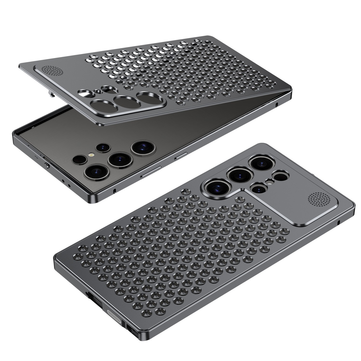 S25ULTRA Aromatherapy Spring Fastener Shell Aluminum Alloy Heat Dissipation Phone Case