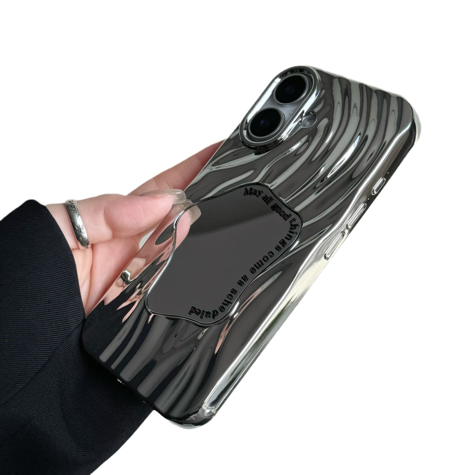 Electroplating Wave Pattern Mirror Phone Case Advanced Sense