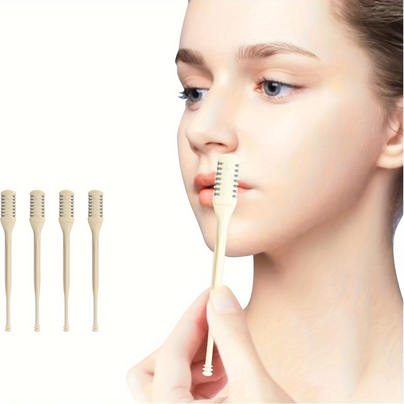 8pcs Dual-Sided Nose Hair Trimmer  2-in-1 Nose Hair Removal Tool with 360 Rotating Design