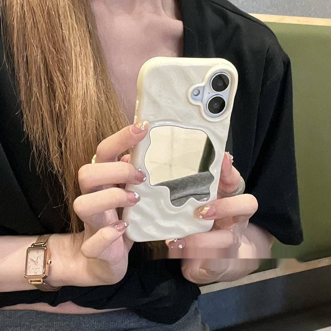 Simple Phone Case Water Ripple Solid Color Mirror