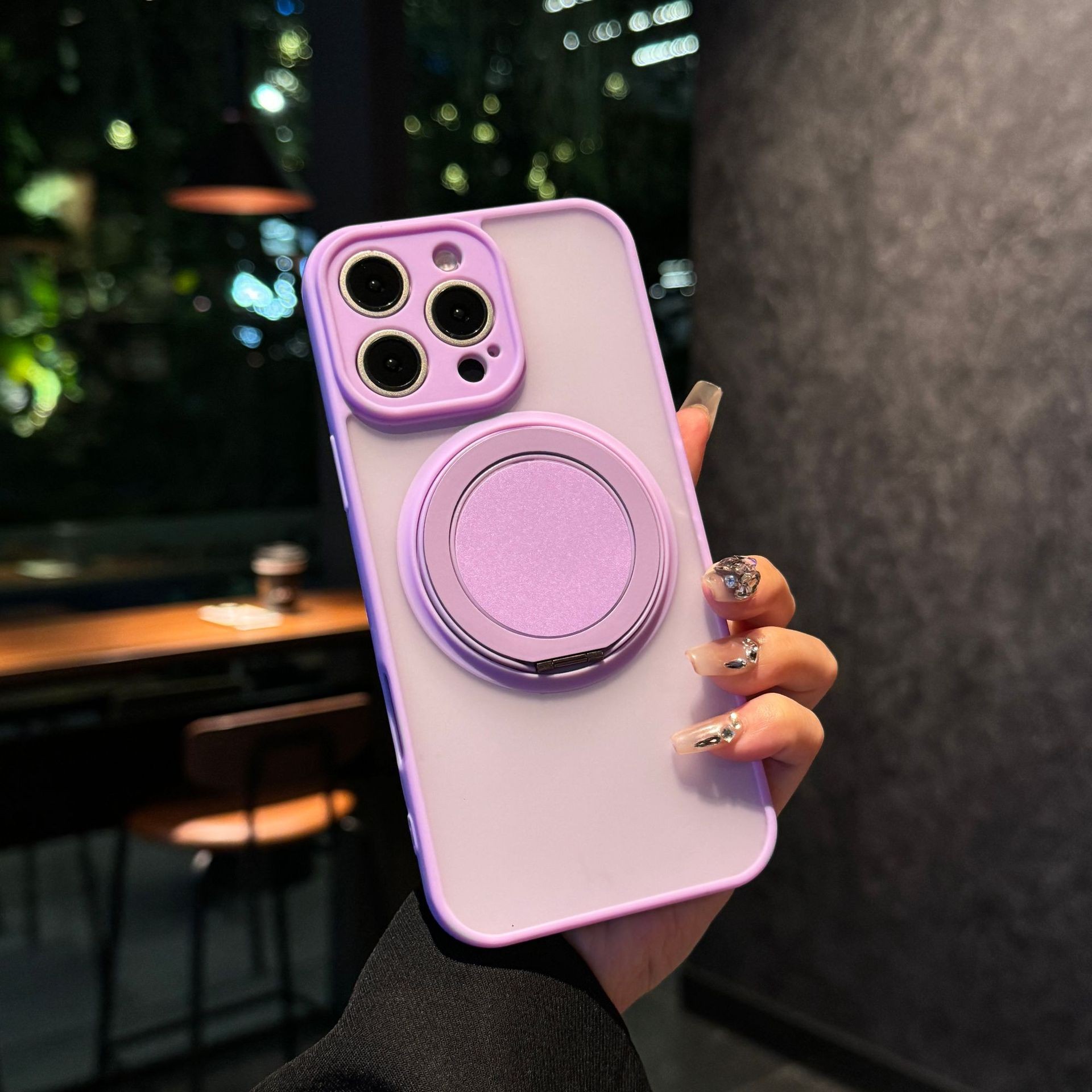 Skin-sensitive Magnetic Rotating Bracket Frosted Drop-resistant Phone Case