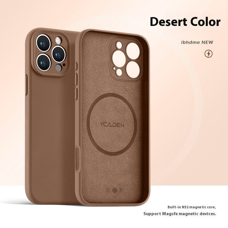 Phone Case Real Liquid Silicone Magnetic Ultra-thin Drop-resistant All-inclusive