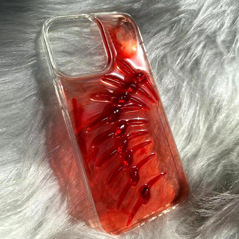Creative And Versatile Red Dye Drop Adhesive Phone Case