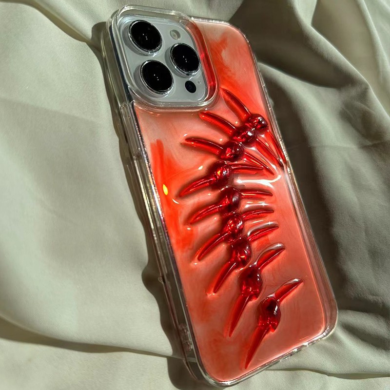 Creative And Versatile Red Dye Drop Adhesive Phone Case