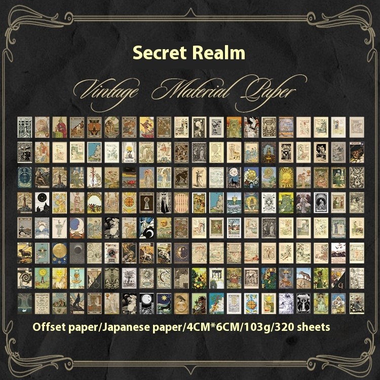 Retro Note Large Capacity Boxed Material Stickers