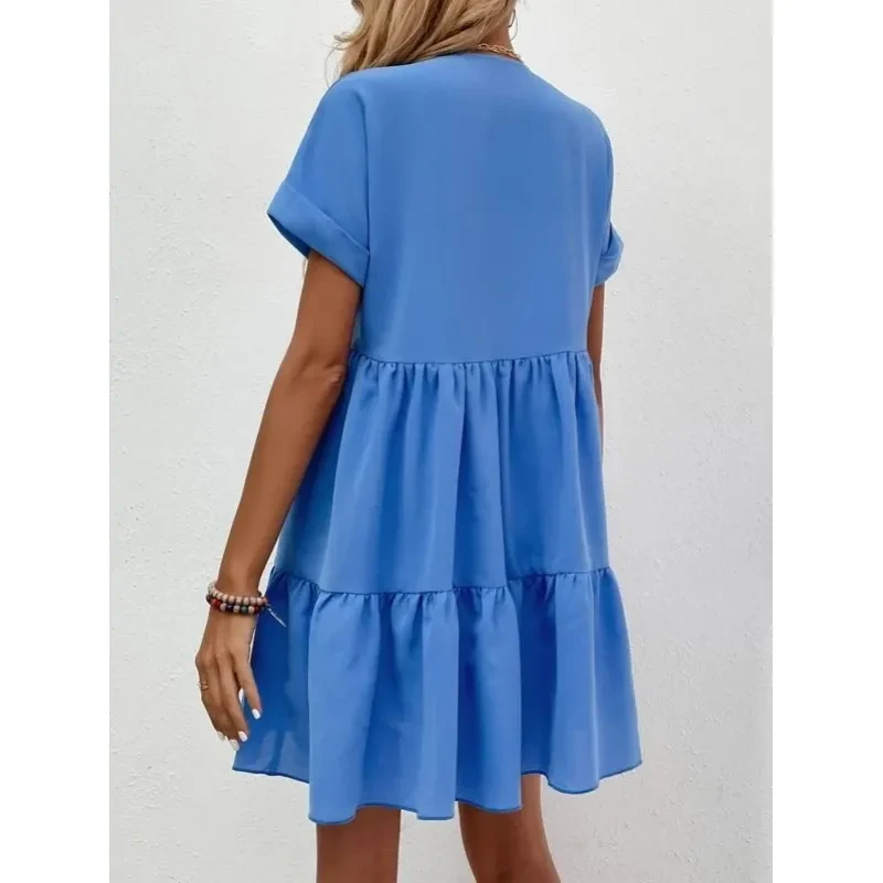 New Short-sleeved V-neck Dress Summer Casual For Women