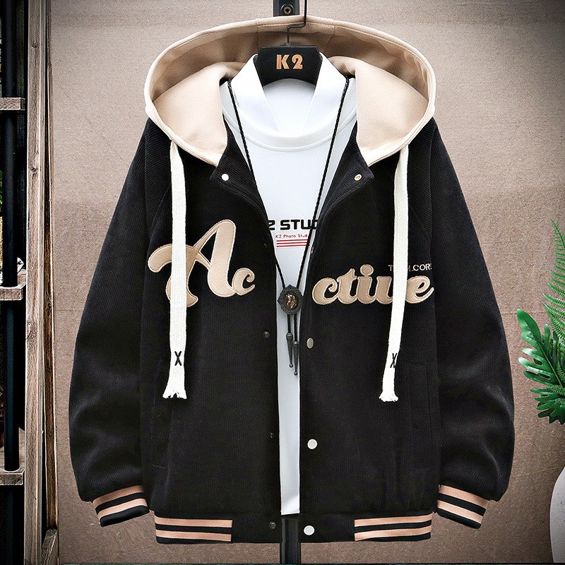 Youth Hooded Baseball Jacket: Spring & Autumn Edition