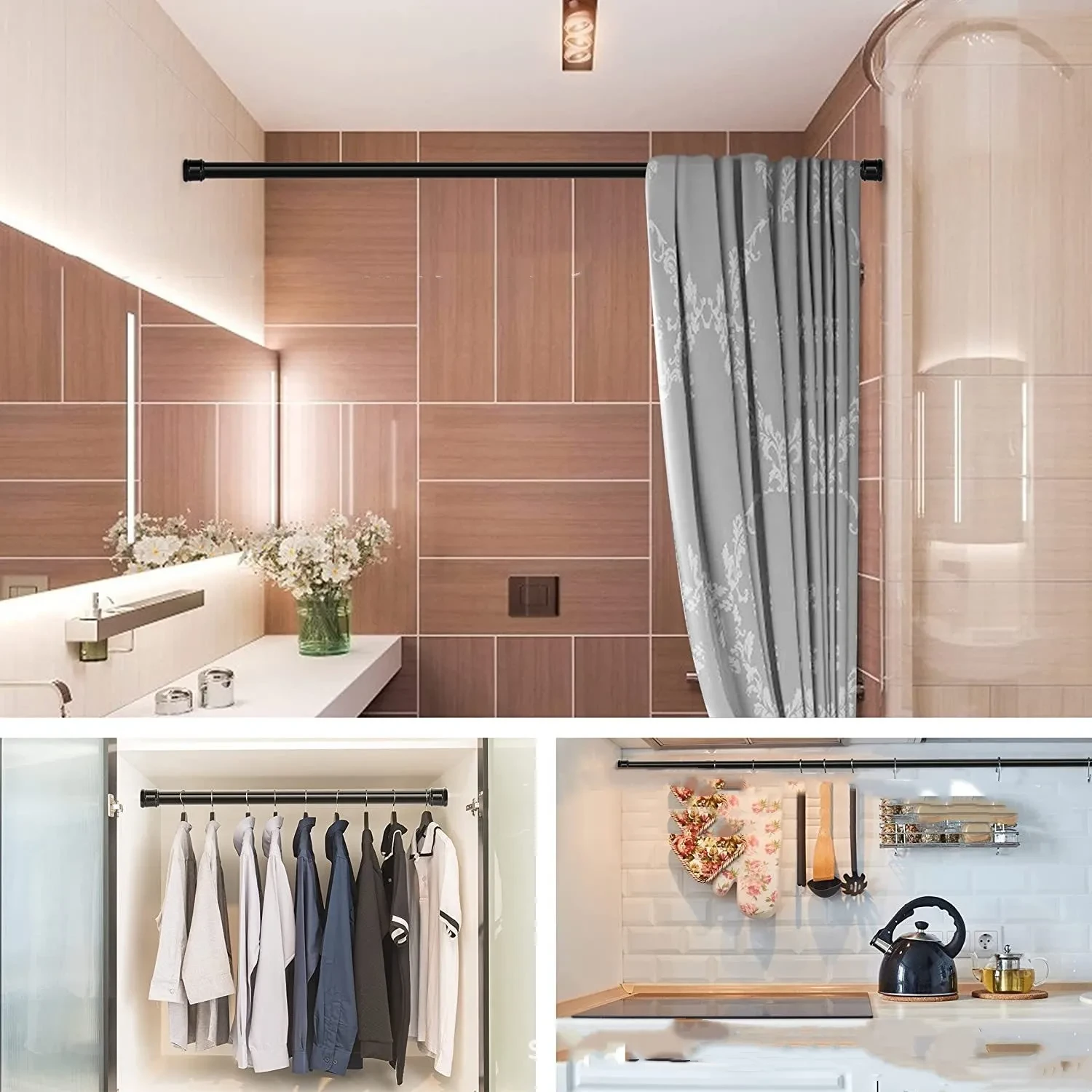 Adhesive Shower Curtain Rod Holders