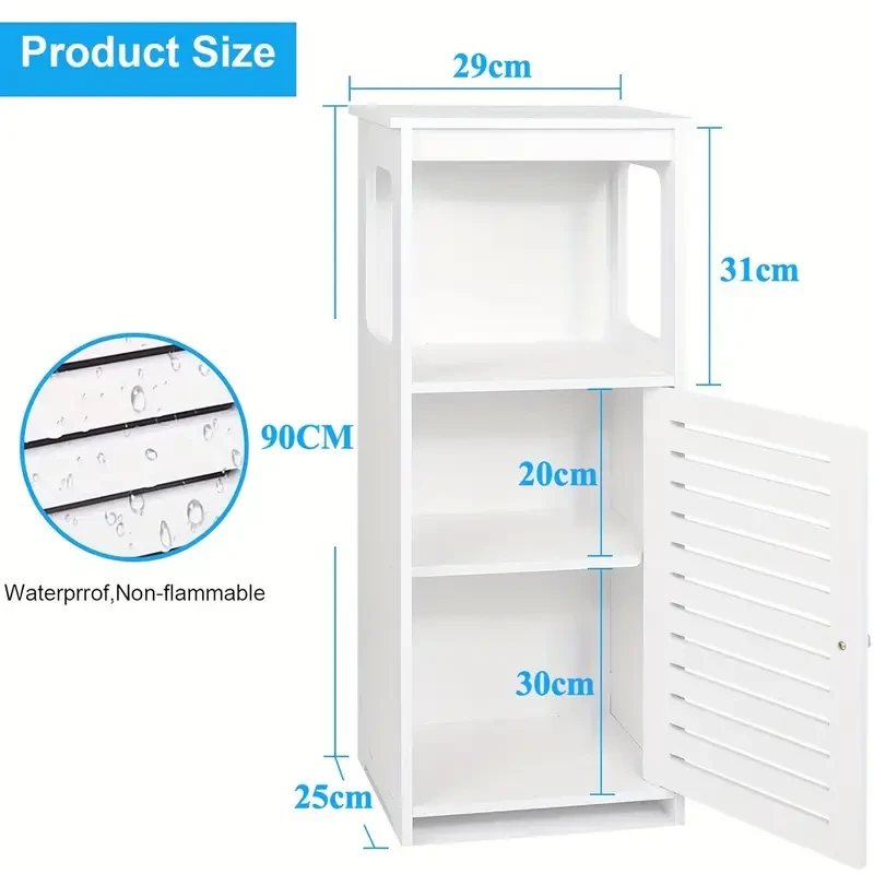 Freestanding PVC Bathroom Storage Cabinet