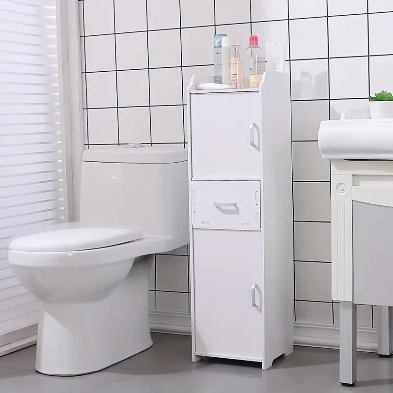 Slim Bathroom PVC Storage Cabinet