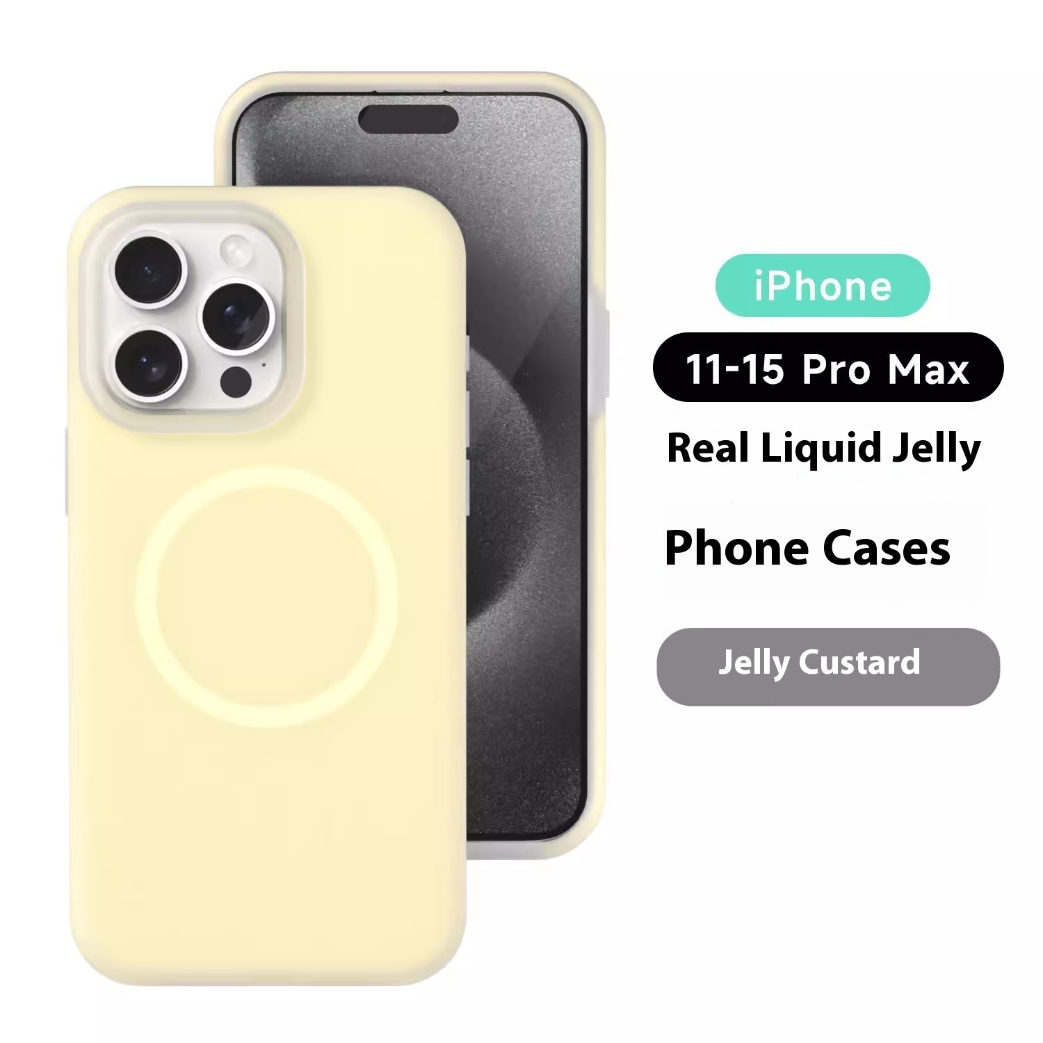 Solid Color Jelly Magnetic Liquid Silicone Phone Case