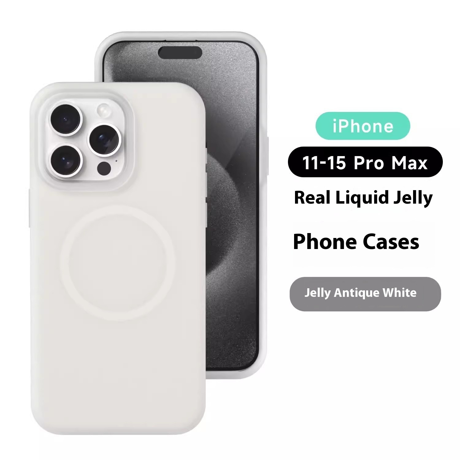 Solid Color Jelly Magnetic Liquid Silicone Phone Case