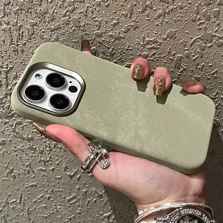 Leather Anti Drop Flannel Phone Case