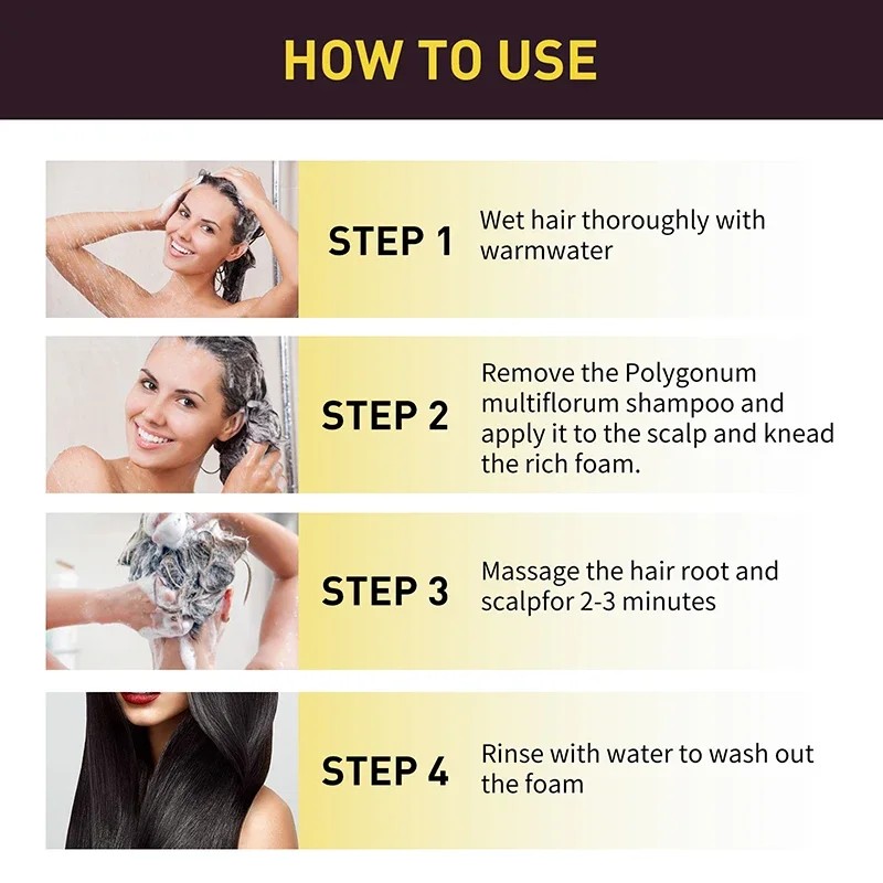 100ml Natural Herbal Hair Dye Shampoo - 3 in 1 Grey Coverage