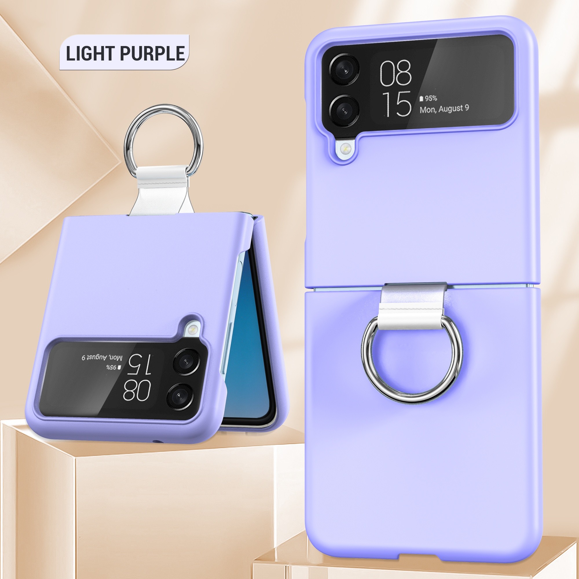 Transparent Protective Case For Galaxy Zflip4 Fastened Ring