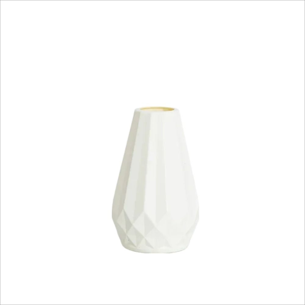 Diamond Shaped Flower Vase - Fashion Imitation Ceramic Plastic Flower Pot, Nordic Style Modern Flower Arrangement for Living Room