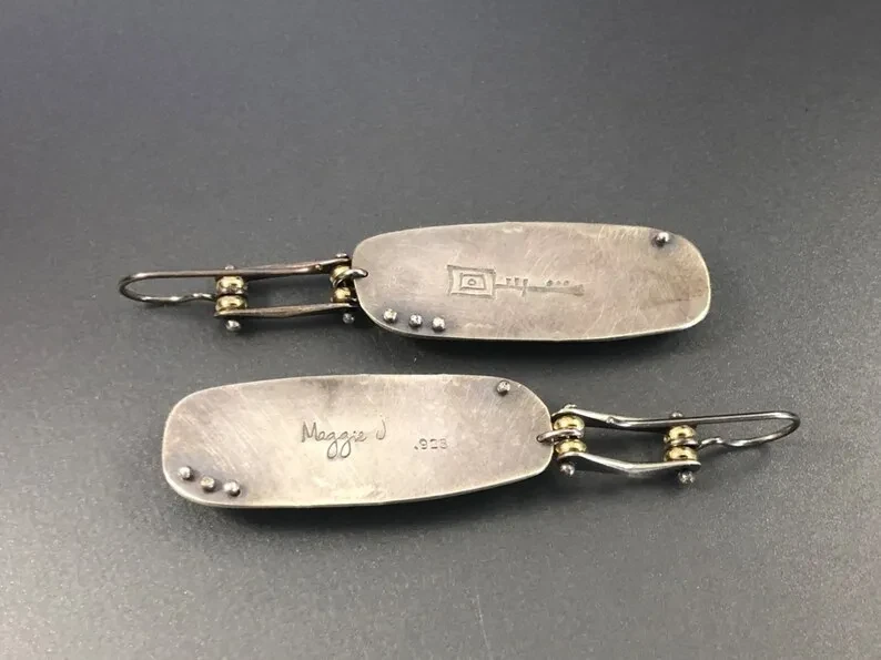 Fashion Simple Two-color Marble Pattern Earrings