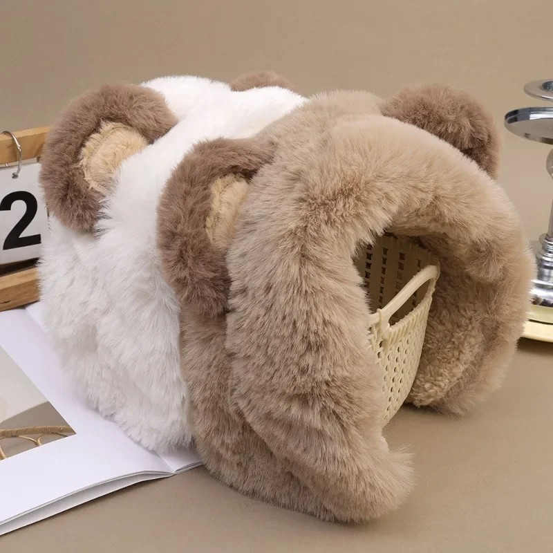 Womens Earmuffs Cartoon Little Bear Warm Earmuffs Winter