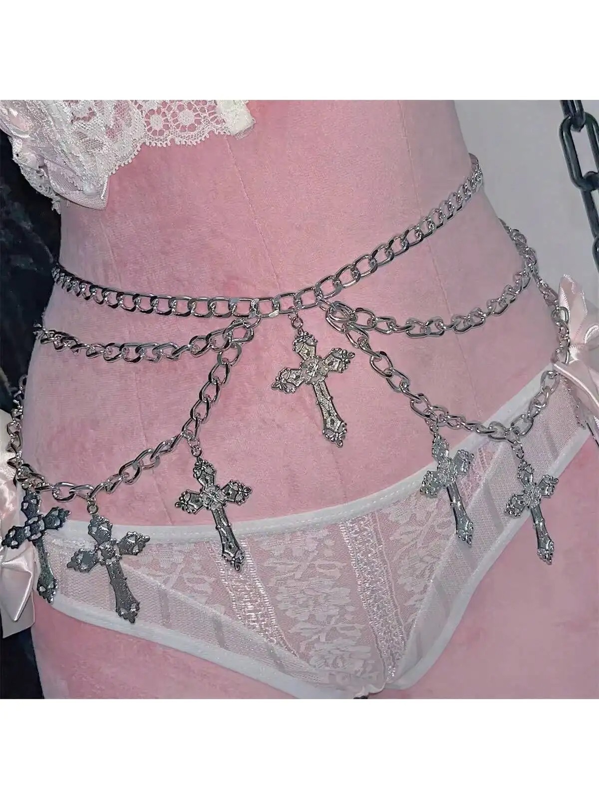 Instagram Multi-Layered Cross Waist Belt Chain Pants Chain Accessories Abi Culture