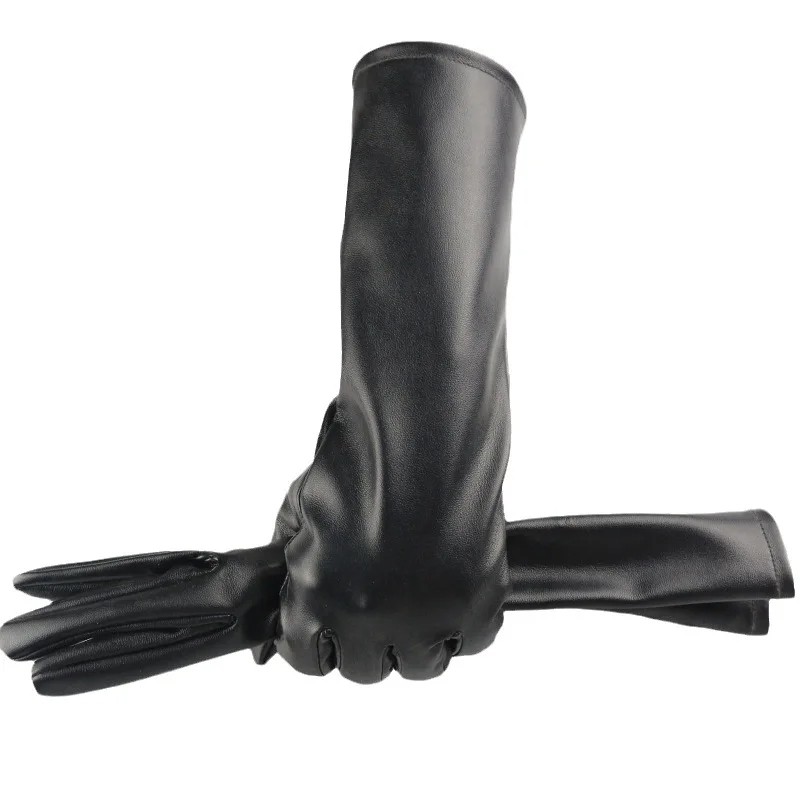 Women Winter Keep Warm Touch Screen Fashion Personality PU Leather Gloves