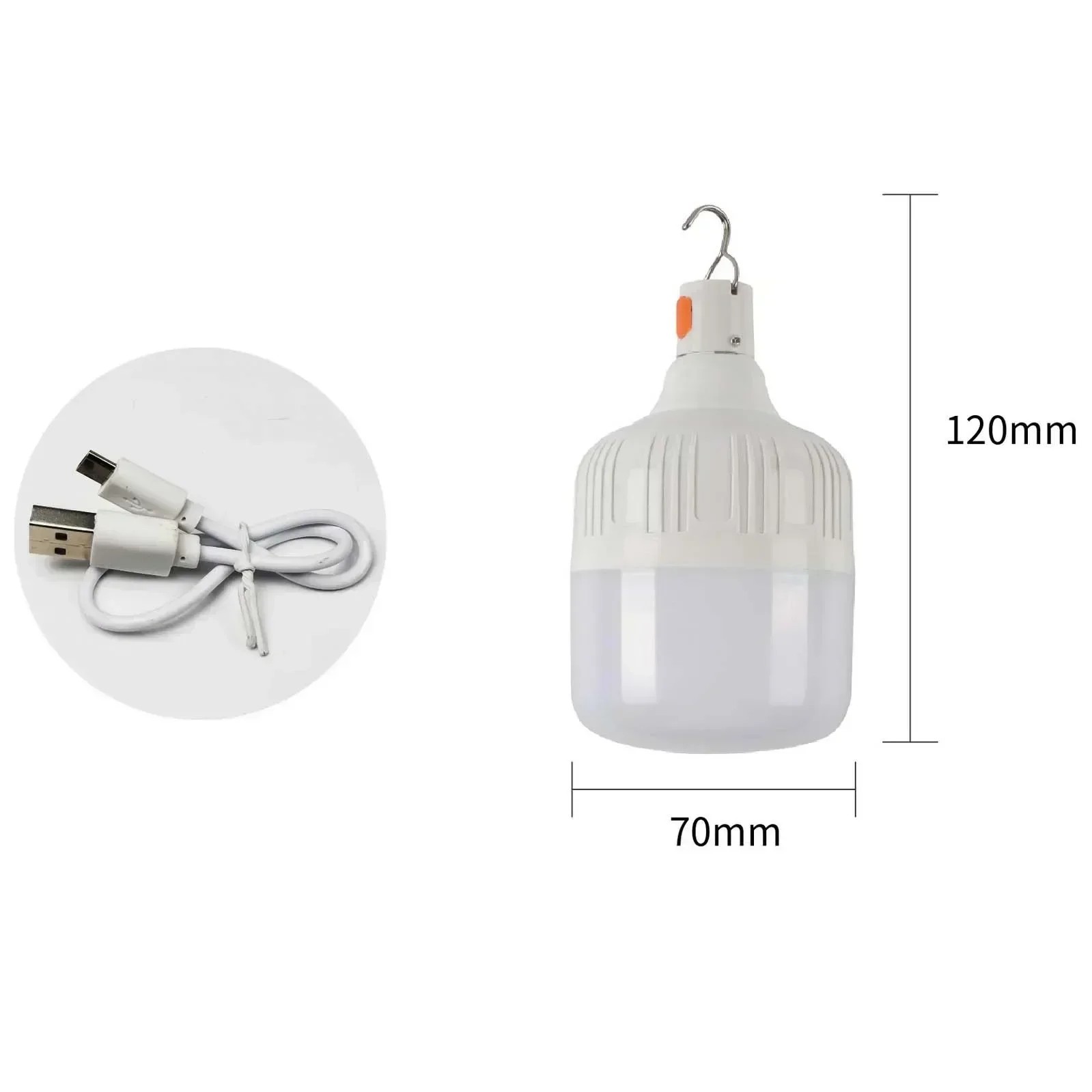 60W Emergency Light - Outdoor Camping Supplies EDC Outdoor USB Rechargeable LED Light Bulb Lantern for Hiking, Sports, and Entertainment