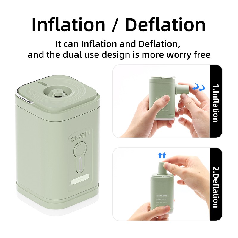 3 in 1 Electric Air Pump with Lights - Mini Wireless Air Compressor USB Charging Inflator/Deflator Pumps for Outdoor Camping