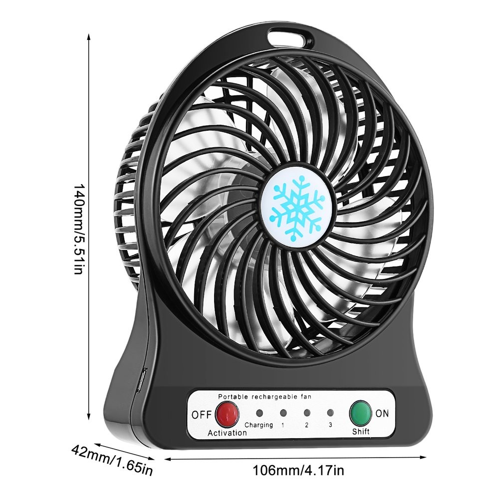 Mini Portable USB Charging Handheld Fan with LED Light - Outdoor Camping Cooling Fan