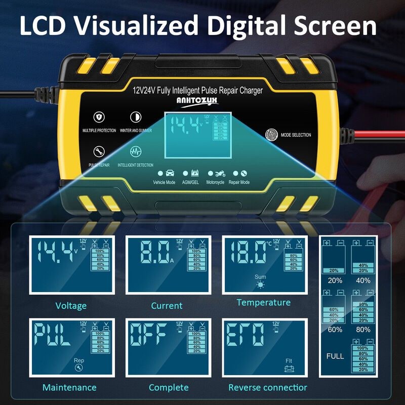 Car Battery Charger Pulse Repair 12V 24V