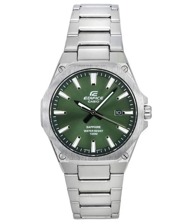 Casio Edifice Sapphire Crystal Analog Stainless Steel Green Dial Quartz EFR-S108D-3