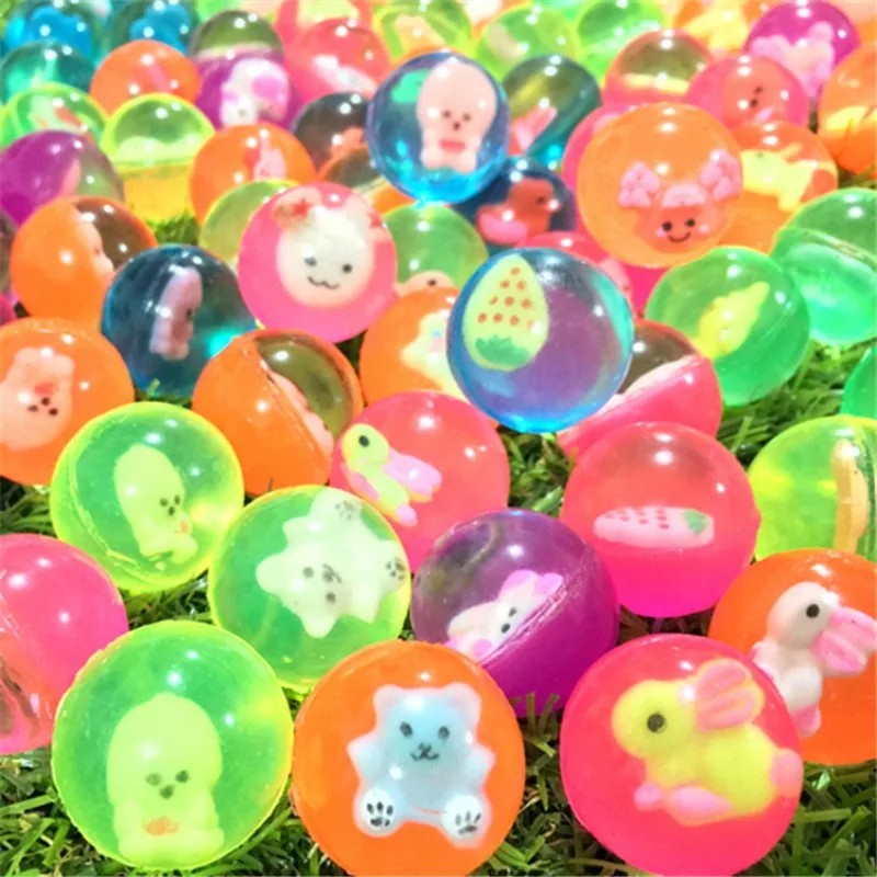 1PC 25mm Jumping Rubber Ball Toy - Anti-Stress Bouncing Ball for Kids